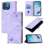 For Oukitel C53 Skin Feel Embossed Leather Phone Case(Light Purple)