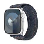 For Apple Watch Series 6 40mm Cowboy Nylon Hook and Loop Fastener Watch Band(Black)