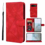 For Google Pixel 6 Pro Skin Feel Geometric Lines Leather Phone Case(Red)