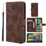 For Google Pixel 4 Skin Feel Geometric Lines Leather Phone Case(Brown)