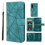 For Sony Xperia 5 III Skin Feel Geometric Lines Leather Phone Case(Green)