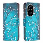 For Honor 200 Pro Colored Drawing Pattern Leather Phone Case(Plum Blossom)