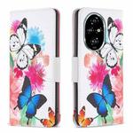 For Honor 200 Pro Colored Drawing Pattern Leather Phone Case(Butterflies)