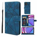 For Motorola Moto G Power 2023 Skin Feel Geometric Lines Leather Phone Case(Blue)