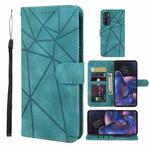 For Motorola Edge 2022 Skin Feel Geometric Lines Leather Phone Case(Green)