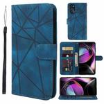 For Motorola Moto G 5G 2022 Skin Feel Geometric Lines Leather Phone Case(Blue)