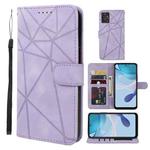 For Motorola Moto G 5G 2023 Skin Feel Geometric Lines Leather Phone Case(Purple)