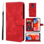 For Motorola Moto G Play 2021 Skin Feel Geometric Lines Leather Phone Case(Red)