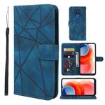 For Motorola Moto G Play 2021 Skin Feel Geometric Lines Leather Phone Case(Blue)