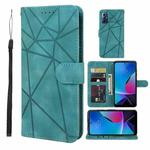 For Motorola Moto G Play 2023 Skin Feel Geometric Lines Leather Phone Case(Green)