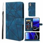 For Motorola Moto G Stylus 5G 2022 Skin Feel Geometric Lines Leather Phone Case(Blue)