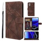 For Motorola Moto G Stylus 5G 2022 Skin Feel Geometric Lines Leather Phone Case(Brown)