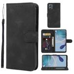 For Motorola Moto G53 Skin Feel Geometric Lines Leather Phone Case(Black)