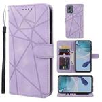 For Motorola Moto G53 Skin Feel Geometric Lines Leather Phone Case(Purple)