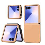 For Samsung Galaxy Z Flip7 5G Flat Skin Feel TPU+PC Shockproof Phone Case(Pastel Peach)
