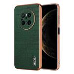 For Huawei Mate 70 AZNS Electroplated Frame Crocodile Texture Full Coverage Phone Case(Green)