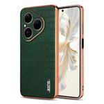 For Huawei Pura 80 5G AZNS Electroplated Frame Crocodile Texture Full Coverage Phone Case(Green)