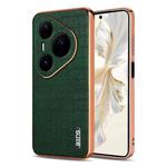 For Huawei Pura 80 Ultra 5G AZNS Electroplated Frame Crocodile Texture Full Coverage Phone Case(Green)