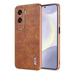 For Honor X50i / 90 Lite AZNS Electroplated Frame Crocodile Texture Full Coverage Phone Case(Brown)