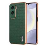 For Honor X50i / 90 Lite AZNS Electroplated Frame Crocodile Texture Full Coverage Phone Case(Green)