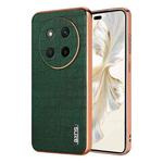 For Honor X60 Pro AZNS Electroplated Frame Crocodile Texture Full Coverage Phone Case(Green)