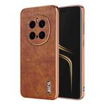 For Honor Magic7 Pro AZNS Electroplated Frame Crocodile Texture Full Coverage Phone Case(Brown)