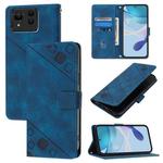 For Asus Zenfone 11 Ultra Skin Feel Embossed Leather Phone Case(Blue)
