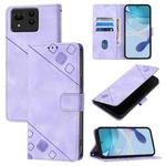 For Asus Zenfone 11 Ultra Skin Feel Embossed Leather Phone Case(Light Purple)