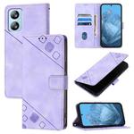 For Blackview A52 Skin Feel Embossed Leather Phone Case(Light Purple)
