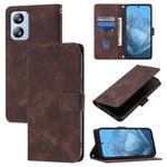 For Blackview A52 Skin Feel Embossed Leather Phone Case(Brown)