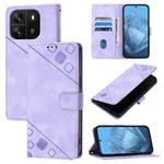 For Blackview Wave 6C Skin Feel Embossed Leather Phone Case(Light Purple)