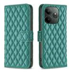 For Realme GT 6 / GT 6T Diamond Lattice Wallet Flip Leather Phone Case(Green)
