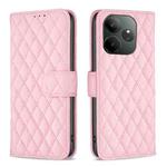 For Realme GT 6 / GT 6T Diamond Lattice Wallet Flip Leather Phone Case(Pink)