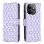 For Realme GT 6 / GT 6T Diamond Lattice Wallet Flip Leather Phone Case(Purple)