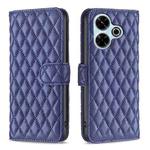 For Xiaomi Poco M6 4G / Redmi 13 4G Diamond Lattice Wallet Flip Leather Phone Case(Blue)