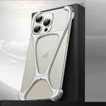 For iPhone 14 Pro Hercules Zinc Alloy Borderless Metal Phone Case(Matt Silve)