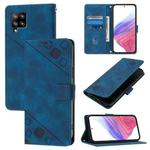For Samsung Galaxy A42 5G / M42 5G Skin Feel Embossed Leather Phone Case(Blue)