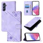 For Samsung Galaxy F54 5G / M54 5G Global Skin Feel Embossed Leather Phone Case(Light Purple)