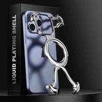 For iPhone 14 Pro Liquid Plating PC Hollow MagSafe Phone Case(Matt Silve)