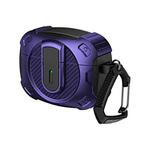 For AirPods Pro 2 Lock Shockproof Bluetooth Earphone Protective Case(Black Purple)