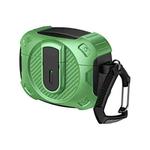 For AirPods Pro Lock Shockproof Bluetooth Earphone Protective Case(Black Green)