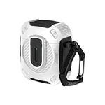 For AirPods 2 / 1 Lock Shockproof Bluetooth Earphone Protective Case(Black White)