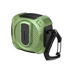 For AirPods 4 Lock Shockproof Bluetooth Earphone Protective Case(Black Green)