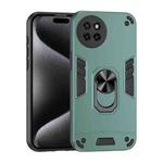 For Itel S23 Shockproof Metal Ring Holder Phone Case(Green)