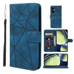 For OnePlus Nord CE 3 Lite Skin Feel Geometric Lines Leather Phone Case(Blue)