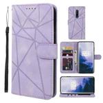 For OnePlus 7 Pro Skin Feel Geometric Lines Leather Phone Case(Purple)