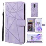 For OnePlus 8 Pro Skin Feel Geometric Lines Leather Phone Case(Purple)
