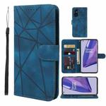 For OnePlus 9 Skin Feel Geometric Lines Leather Phone Case(Blue)