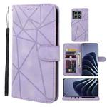 For OnePlus 10 Pro 5G Skin Feel Geometric Lines Leather Phone Case(Purple)
