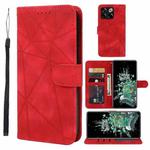 For OnePlus 10T Skin Feel Geometric Lines Leather Phone Case(Red)